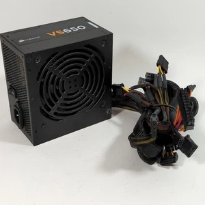 Corsair VS650 650W Desktop Power Supply PSU Non-Modular Black TESTED - Photo 1/6