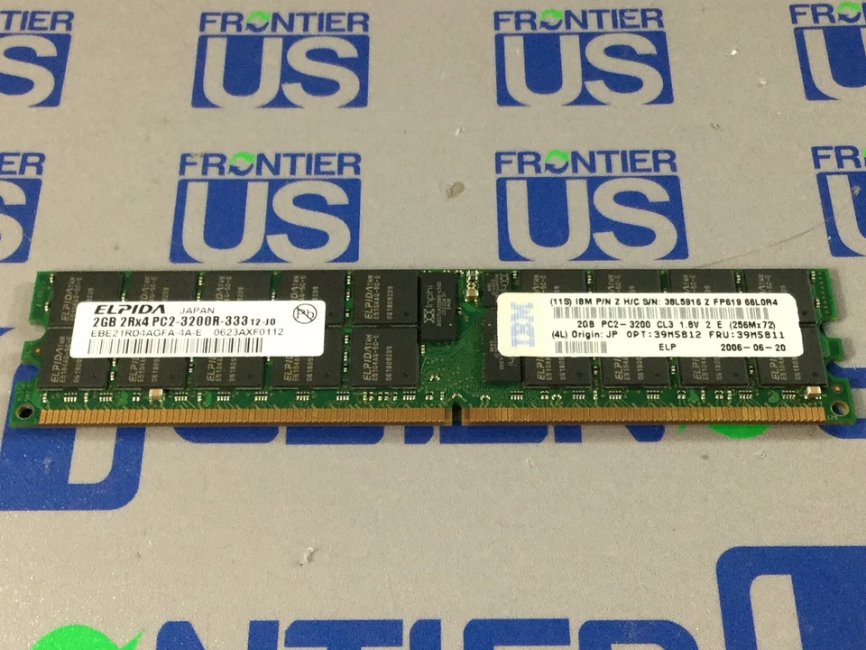 IBM 38L5916 2x2Gb Dimm PC2-3200 - Image 1 of 1