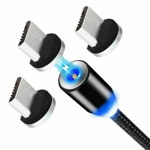 2A Magnetisch Ladekabel LED Adapter Ladegerät für Typ C Android Micro USB - Afbeelding 1 van 15