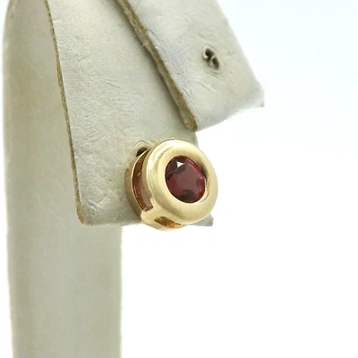 Juego de bisel de rosquilla de turmalina rosa natural oro 14k pendiente individual unisex uno Foto 1 de 4