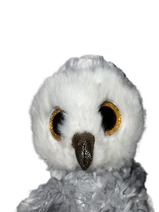Ty Beanie Boos OWLETTE the Owl Medium Buddy 10" Gris Blanco - Imagen 1 de 8