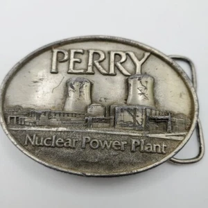 Vtg Perry OH Nuclear Power Plant Station Enamel 1982 Belt Buckle  - Picture 1 of 5