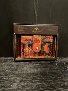 PATRICIA NASH Leather Cassis ID Case Credit Card Coin Wallet in Brown Floral NIB - Picture 1 of 5
