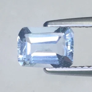 0.87cts igi certified light blue natural aquamarine emerald cut loose gemstones - Picture 1 of 5