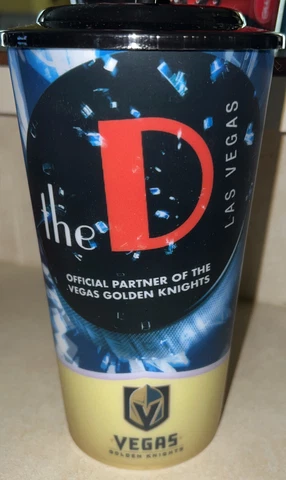 The D Las Vegas Official Partner of the Vegas Golden Knights 32oz With Lid Used Cover