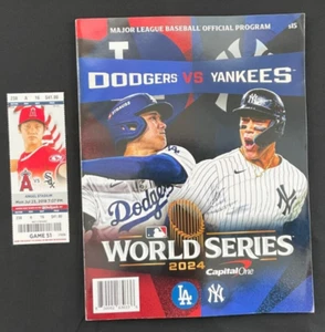 2024 World Series Program, Los Angeles Dodgers vs NY Yankees, Ohtani RC Tix Stub - Imagen 1 de 3