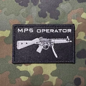 MP5 OPERATOR Embroidered Patch Iron-On/Sew-On HK Heckler Koch MP5-K HK94 SP5 SMG - Picture 1 of 3