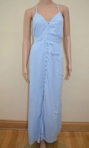 M&S Collection Blue Lace Trim Slip Maxi Dress Sz UK 18 - Picture 1 of 4