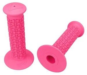 Empuñaduras de bicicleta AME de la vieja escuela BMX - REDONDAS - ROSA FLUORESCENTE - Imagen 1 de 1