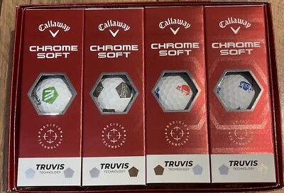 Callaway Cromo Suave TRUVIS 4 Mangas 12 Pelotas de Golf 1 DOCENA RARO ÚNICO NUEVO Foto 1 de 3