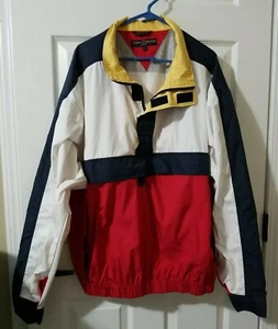 RAR Vintage 90er Tommy Hilfiger Windbreaker XL rot weiß blau gelb Pullover  - Bild 1 von 11