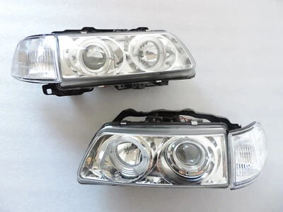 New 1988-1989 HONDA CIVIC 3DR EX HALO PROJECTOR HEADLIGHTS L+R W/ Clear corner  - image 1 of 4