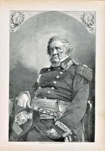 Winfield Scott Civil War Engraving Portrait 1861 Union General Harpers Weekly - Picture 1 of 1