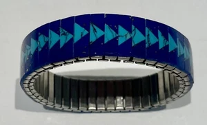 Azurite and Turquoise Stainless Steel Twist O Flexible Bracelet NEW 6" - Picture 1 of 4