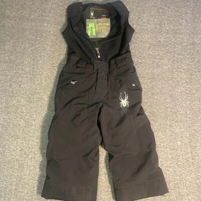 Pantalones de nieve Spyder monos niños pequeños 3 negros esquí snowboard baberos polainas al tobillo Foto 1 de 4