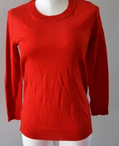 J Crew Women's 100% WOOL Round Neck Long Sleeve Pullover Sweater Top RED Size S - Picture 1 of 4