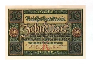 1920 Deutschland Weimarer Republik 10 Mark Banknote UNZIRKULIERT aufeinanderfolgende Nr. - Bild 1 von 2