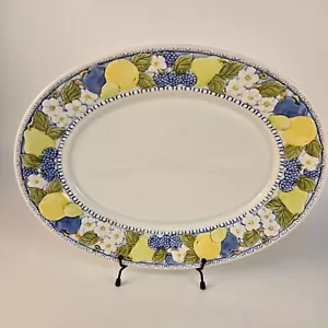 Vintage Metlox Poppytrail ovale Platte mit Obst & Blumenmuster 14 cm - Bild 1 von 6