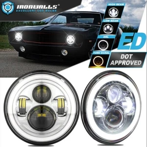 7inch 60W LED Headlights High/Low Beam DRL for 1967-1979 Volkswagen Beetle 6000K - Picture 1 of 12