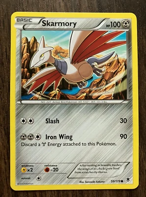 Skarmory 59/119 - 2014 Pokemon Phantom Forces Common Card - CLEAN  NM - Image 1 of 2