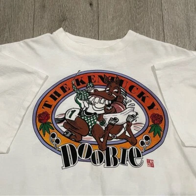 Vintage 90s The Kentucky DOOBIE shirt men's XL Kentucky derby weed parody - Image 1 of 4