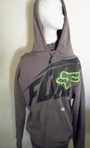 SUDADERA CON CAPUCHA DE CARRERAS DE FOX PARA HOMBRE GRIS VERDE LOGOTIPO/GRIS ESCRITO EN EL PECHO NUEVO $70 - Imagen 1 de 1