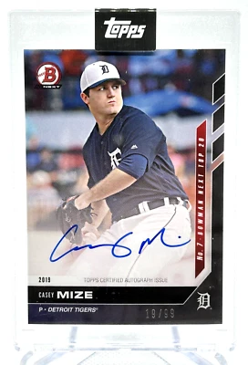 2019 Bowman Next Casey Mize On Card Auto #T7A /99 - Image 1 of 2