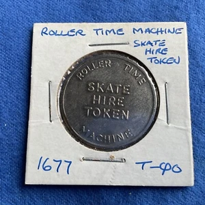 AUST, ROLLER TIME MACHINE Skate Hire Nickel token, #1677 30mm across. - Picture 1 of 2