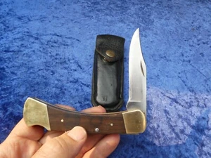 VINTAGE 1970'S BUCK 110 LOCKBACK HUNTING KNIFE & ORIGINAL SHEATH. NICE! - Picture 1 of 8