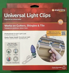 100 Pack Universal Light Clips Outdoor -Weatherproof Christmas Light 5859 - Picture 1 of 8