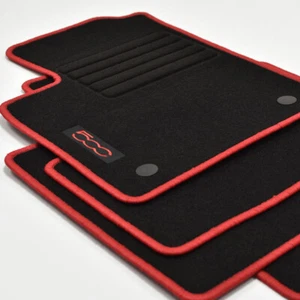 Velours Fußmatten 4-teilig Edition rot für Fiat 500 + 500 Cabrio ab Bj.2013 - - Bild 1 von 6