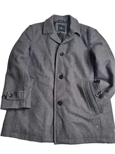 3549 Men's Large Gray London Fog Overcoat Excellent Condition Wool Blend Peacoat - Picture 1 of 8