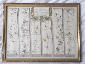 1675 Road Strip Map LONDON to DARBY Derby by JOHN OGILBY #ListingsInLights - Picture 1 of 3