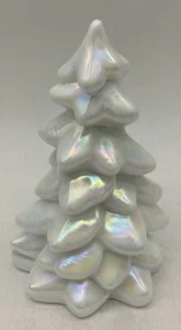 Christmas Holiday Tree - Milk Carnival Glass - Mosser USA - Medium 5 1/2" - Picture 1 of 1