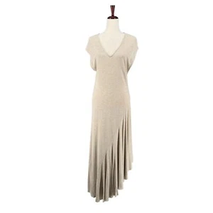 Maxi Vestido Free People Tejido Metálico Asimétrico M Cuello en V 49R047N311 - Imagen 1 de 15