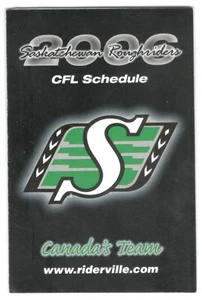 ¡Horario de fútbol americano Saskatchewan Roughriders CFL 2006!!! Almacén de audio - Imagen 1 de 1