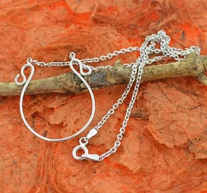 Damen Hufeisen Halskette, Silber, Glück, Charm, Western, Cowgirl, Rodeo, einfach, süß - Bild 1 von 7