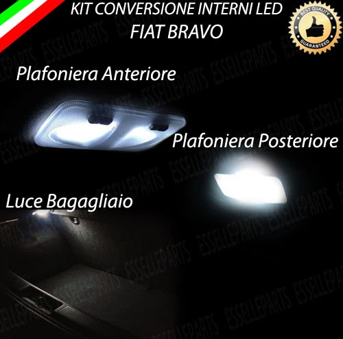 KIT LED INTERNI FIAT BRAVO ANTERIORE + POSTERIORE + BAGAGLIAIO 6000K - Immagine 1 di 1