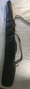 Estuche para rifle de tirador recto vintage vinilo negro con correa de cuero - Imagen 1 de 13