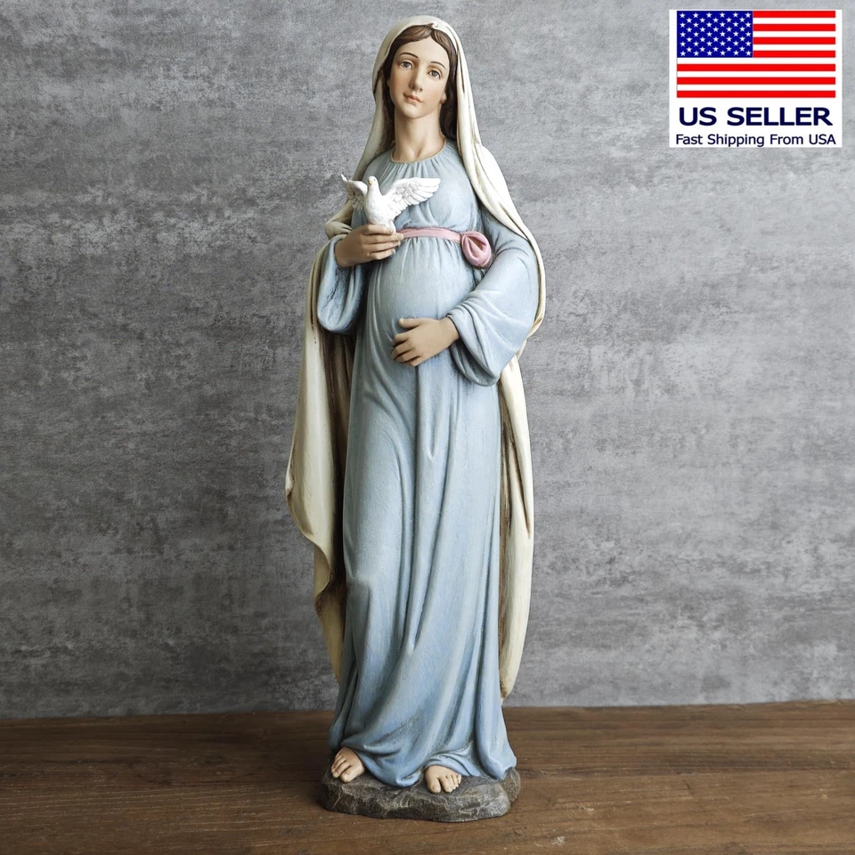 Expectante Virgen María Estatua 12.8" Bendita Embarazada Virgen María Regalo Religioso Foto 1 de 4