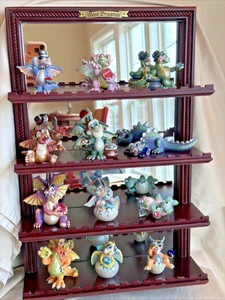 Franklin Mint Mood Dragons Sammlerstücke Set 12 Drachen und verspiegeltes Regal - Bild 1 von 24