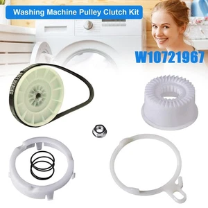W1072196 Kit Puleggia Frizione Lavatrice e Cinghia Trasmissione Lavaggio W10006384 per Whirlpool - Foto 1 di 9