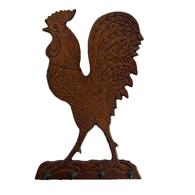 Llavero gallo vintage madera colgante de pared 11 pulgadas Foto 1 de 2