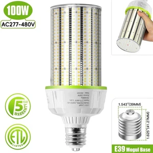 480V -100W LED Corn Light Bulb Industrial Warehouse Commercial Gym Work Lamp E39 - Picture 1 of 10