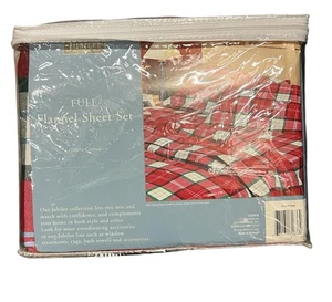 Jubiläum Flanell Laken Set komplett rot grün weiß kariert 100% Baumwolle - Bild 1 von 3