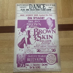 1943 Dwight Gatemouth Moore At The Rose Room Wichita Kansas 7/3 Poster - Picture 1 of 6