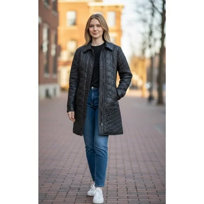 Chaqueta MARC by Marc Jacobs Acolchada Cremallera Frontal Puffer Cuero Borde Negra Talla XS Foto 1 de 4