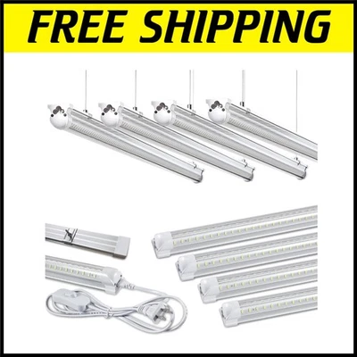 8-Pack Super Bright 100W LED Garage Lights, 15000LM - Linkable, Easy Install - Image 1 of 4