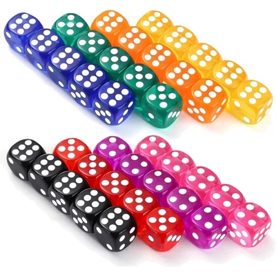 40 Stück Würfel Bunt Set 6-Seitig, 14 mm, Würfel Set Spielwürfel Flüsterwürfe... - Bild 1 von 2