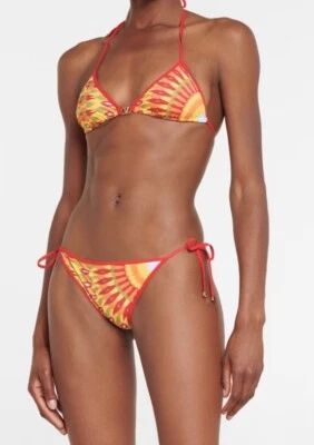 Bikini triángulo estampado Valentino rojo amarillo estampado nuevo con etiquetas talla XS Foto 1 de 4
